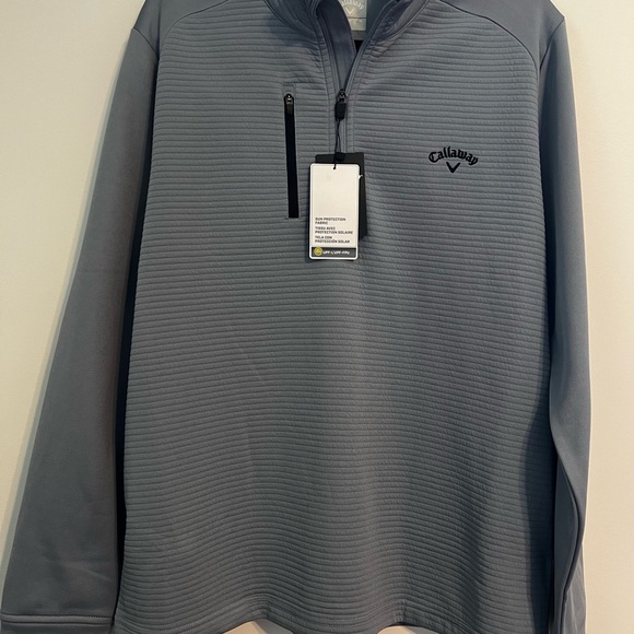 Callaway Men's Golf Performance Pullover Ribbed Gray M NWT - Picture 1 of 5